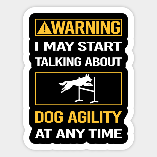 Funny Yellow Warning Dog Agility Training Dog Agility Sticker